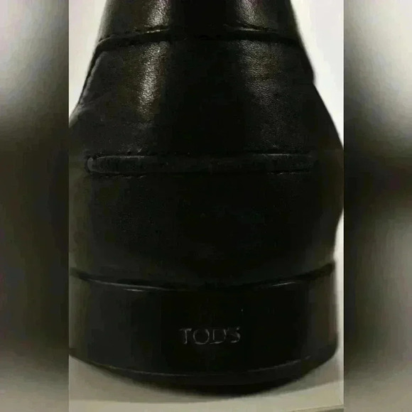 TOD'S BLACK CALFSKIN LEATHER GOMMINO PENNY LOAFER SLIP ON  10US ITALY - Picture 10 of 10
